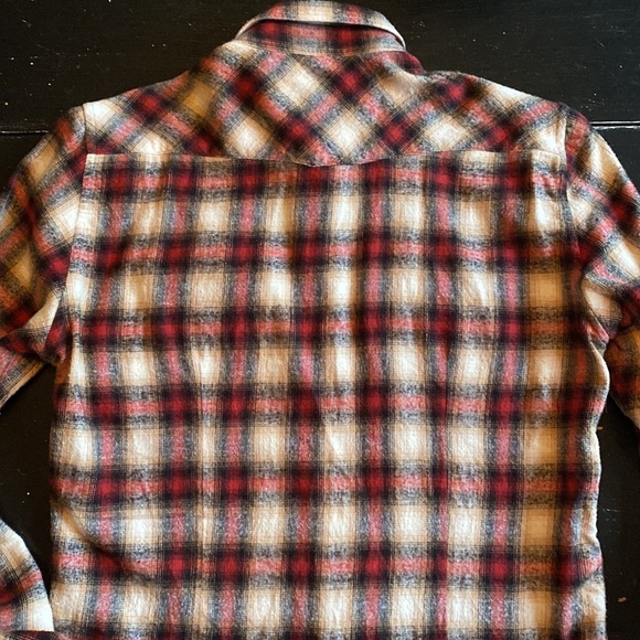 Sandro Paris Flannel plaid western shirt size Small/Medium - Picture 5 of 6